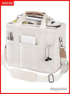 Canvas Tote Bag for Women Crossbody Purse with Pockets Shoulder Handbag